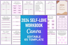 2024 Self-Love Workbook Canva Template
